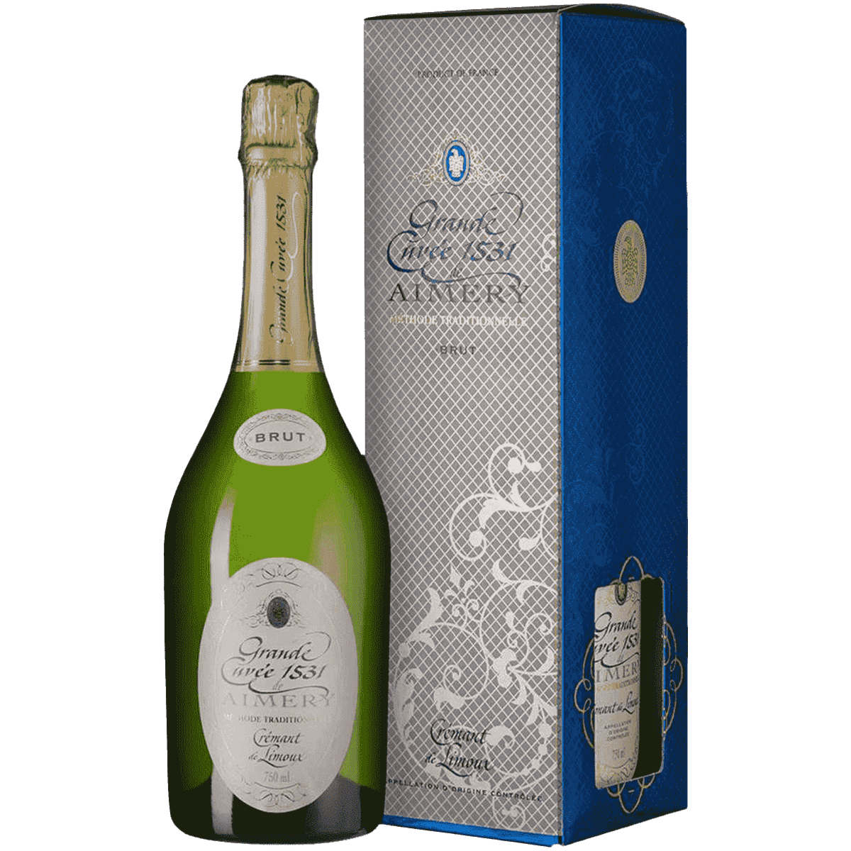 Grande cuvee 1531. Гранд Кюве 1531 де Эмери Креман де Лиму. Aimery grande Cuvee 1531 Brut. Креман Brut Aimery. Игристое вино grande Cuvee 1531 de Aimery Cremant de Limoux.