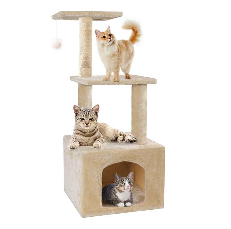 Купить домик для кошки с когтеточкой и лежанкой Pet БМФ бежевый, цены на  Мегамаркет | Артикул: 600006009764