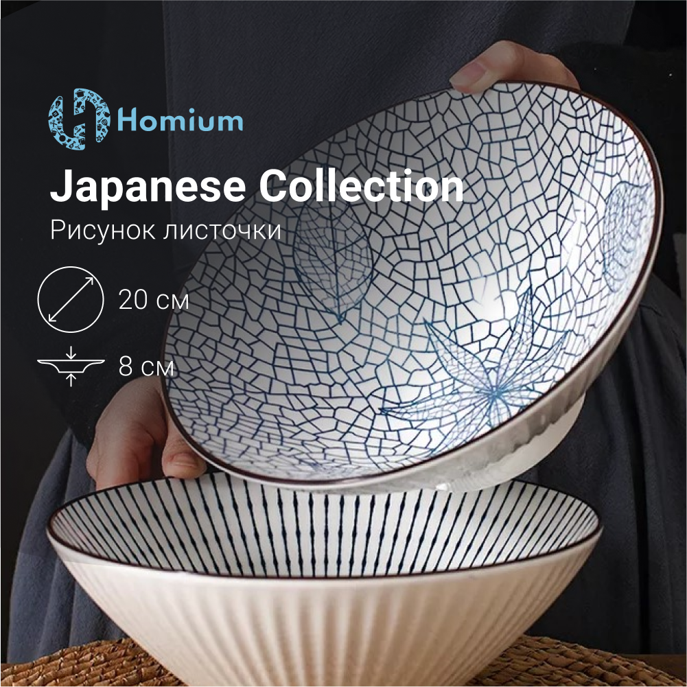Тарелка ZDK Kitchen Japanese Collection глубокая цвет голубой D20см .
