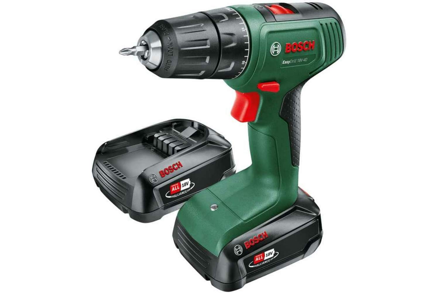 Аккумуляторная дрель-шуруповерт Bosch EasyDrill 18V-40 (2 АКБ и З/У), 18В,  2А*ч купить в интернет-магазине, цены на Мегамаркет