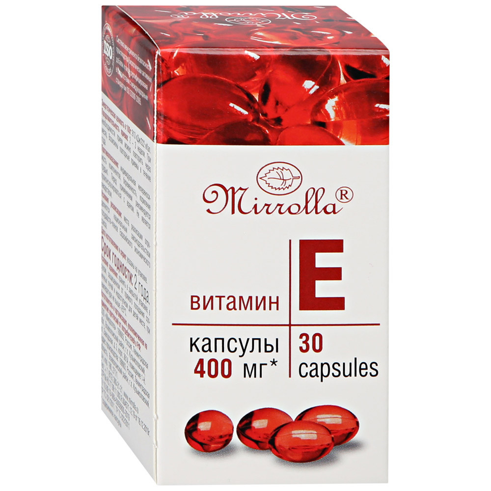 Витамин Е Mirrolla 400 мг капсулы 30 шт. - отзывы покупателей на Мегамаркет