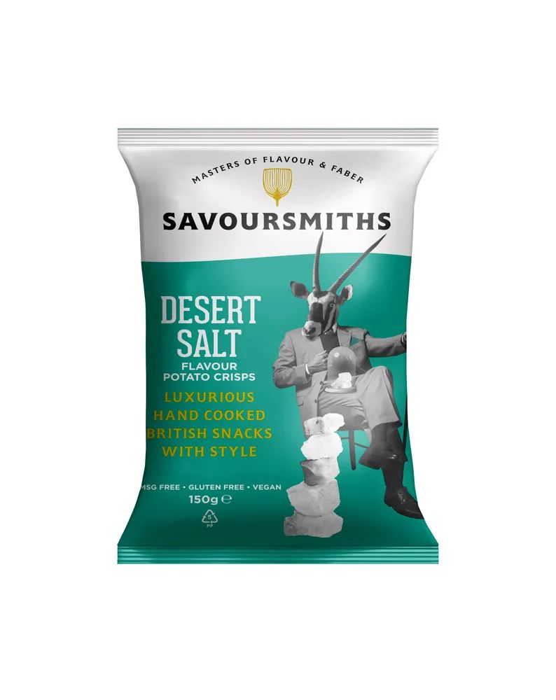 Купить чипсы картофельные SAVOURSMITHS натуральные с солью пустыни, 150г,  цены на Мегамаркет | Артикул: 600008960440