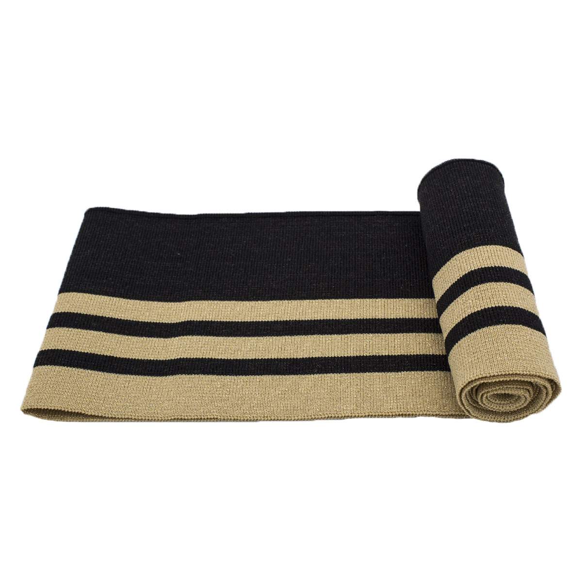 Трикотажные подвязы для курток. Подвязы для поло. Трикотажные подвязы для курток. Трикотажные подвязы для курток. Черный с белыми полосами, 14х100см.