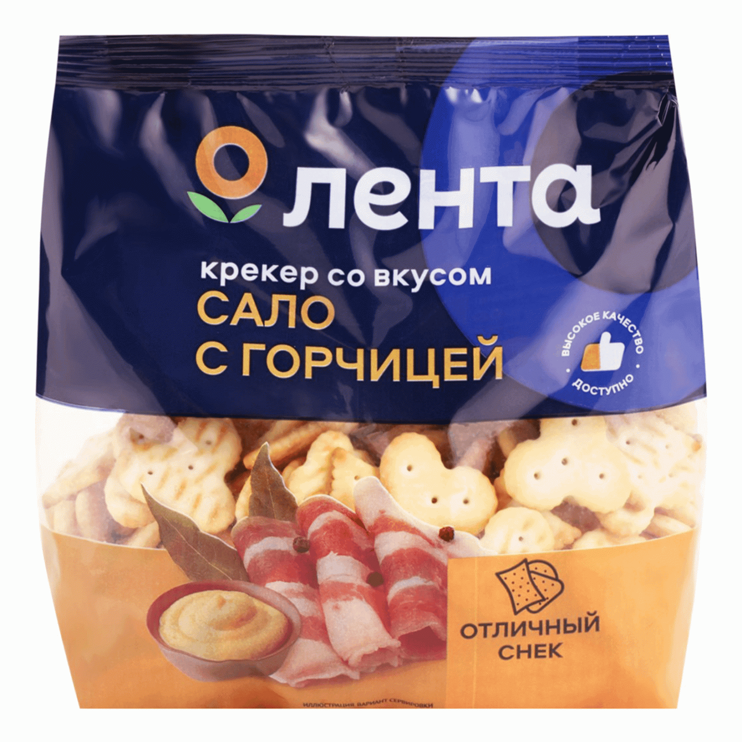 Печенье Лента пшеничное крекер со вкусом сала и горчицы 200 г - отзывы  покупателей на маркетплейсе Мегамаркет | Артикул: 100047343779