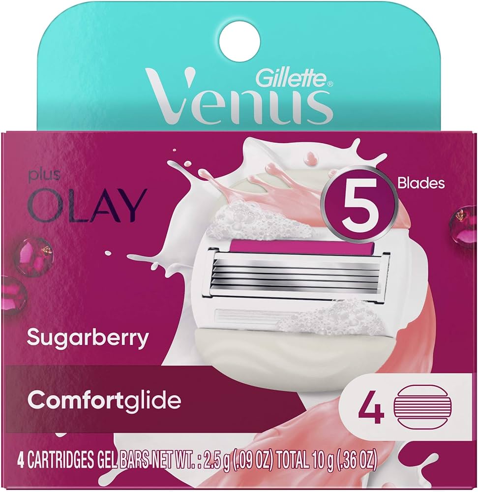 Сменные кассеты Gillette Venus Comfortglide & Olay Sugarberry, 4 шт -  отзывы покупателей на Мегамаркет | сменные кассеты для бритья 142