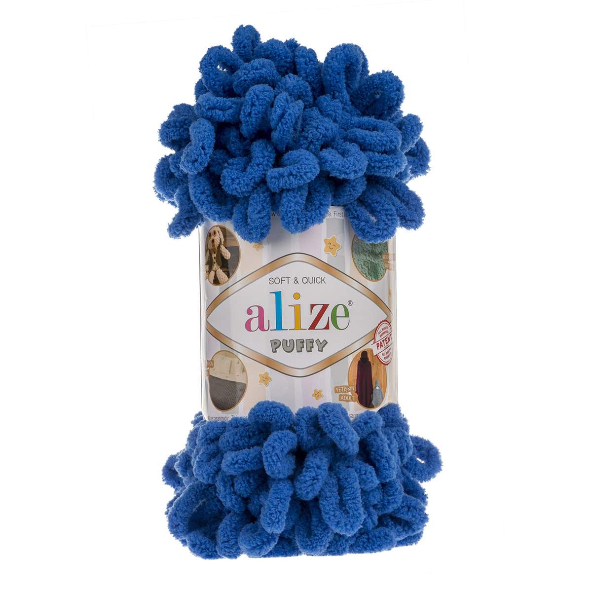 Пряжа ALIZE Puffy 100г, 9м (100% микрополиэстер) (141 синий), 5 мотков -отзывы покупателей на маркетплейсе Мегамаркет