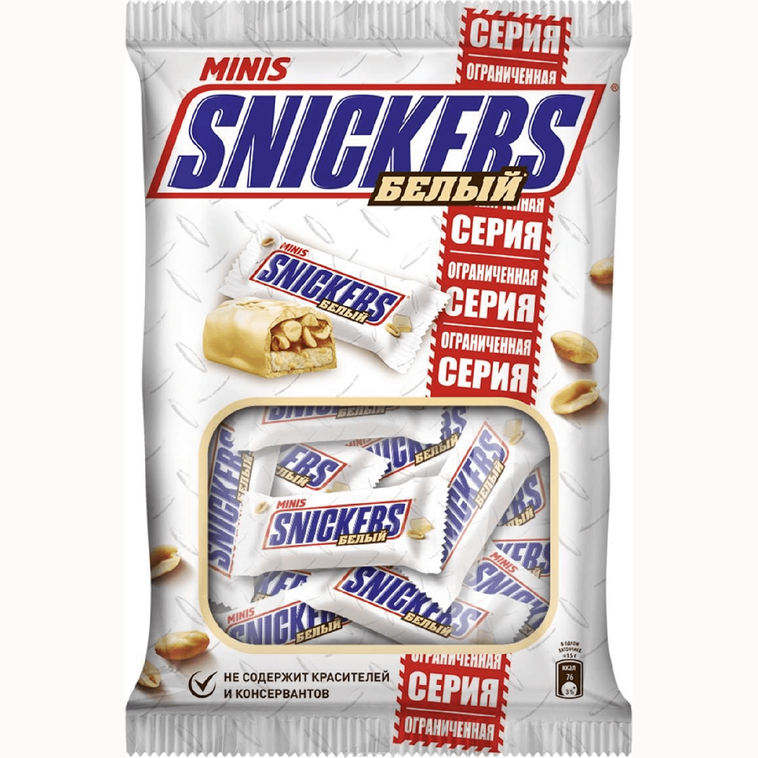 Батончик snickers Minis 180 белый