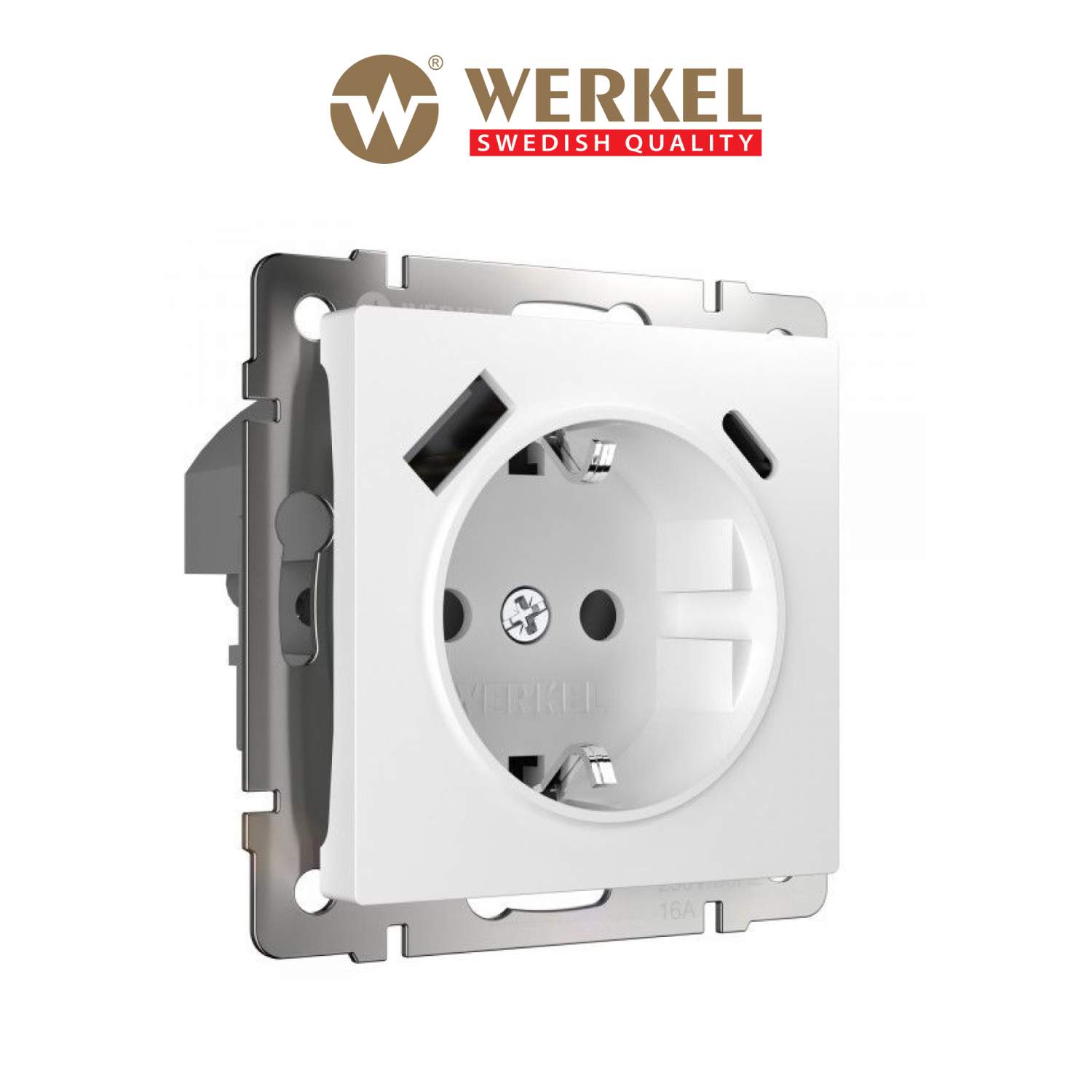 Встраиваемая комбинированная розетка Werkel W1171701 заземление, шторки,  USB тип A+C белый - отзывы покупателей на Мегамаркет | 600006004677