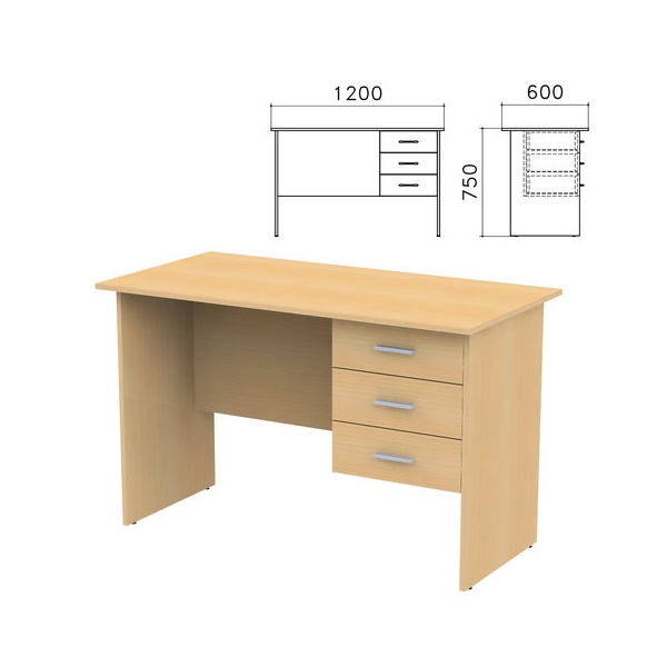 Стол однотумбовый 1200х600х750 мм