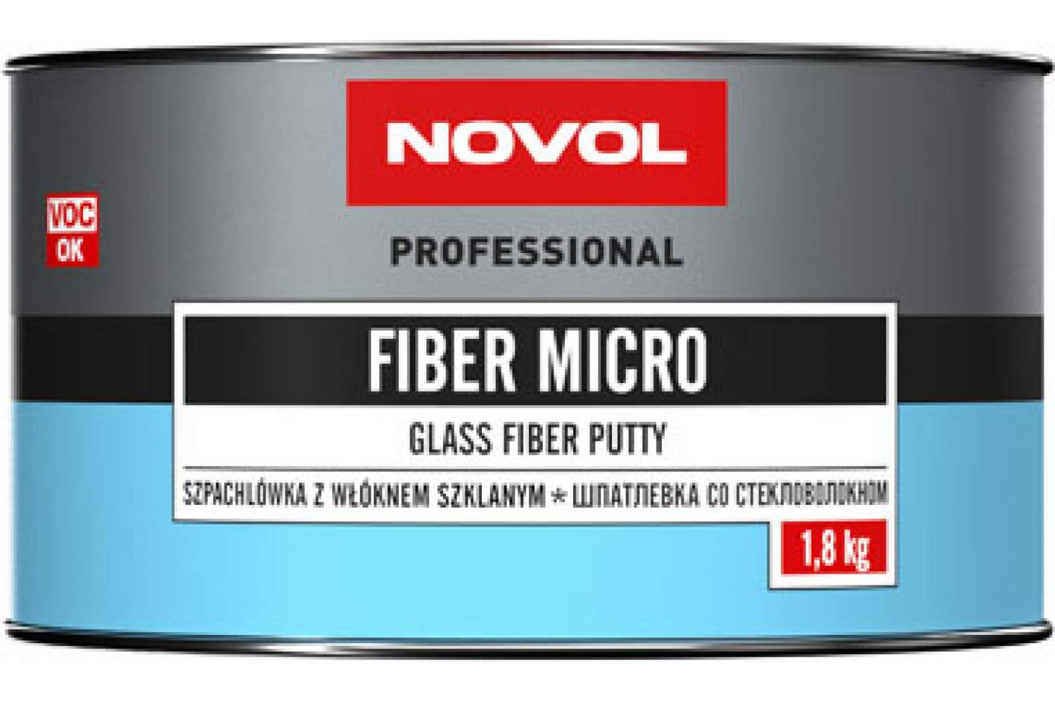 Шпатлевка Novol FIBER MICRO с коротким стекловолокном 1.8 кг X6125838 -  купить в Москве, цены на Мегамаркет