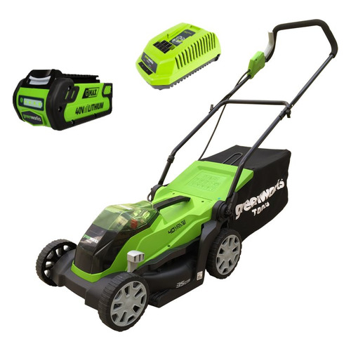 Газонокосилка аккумуляторная GREENWORKS G40LM35K2, 35см, несамоходная ...