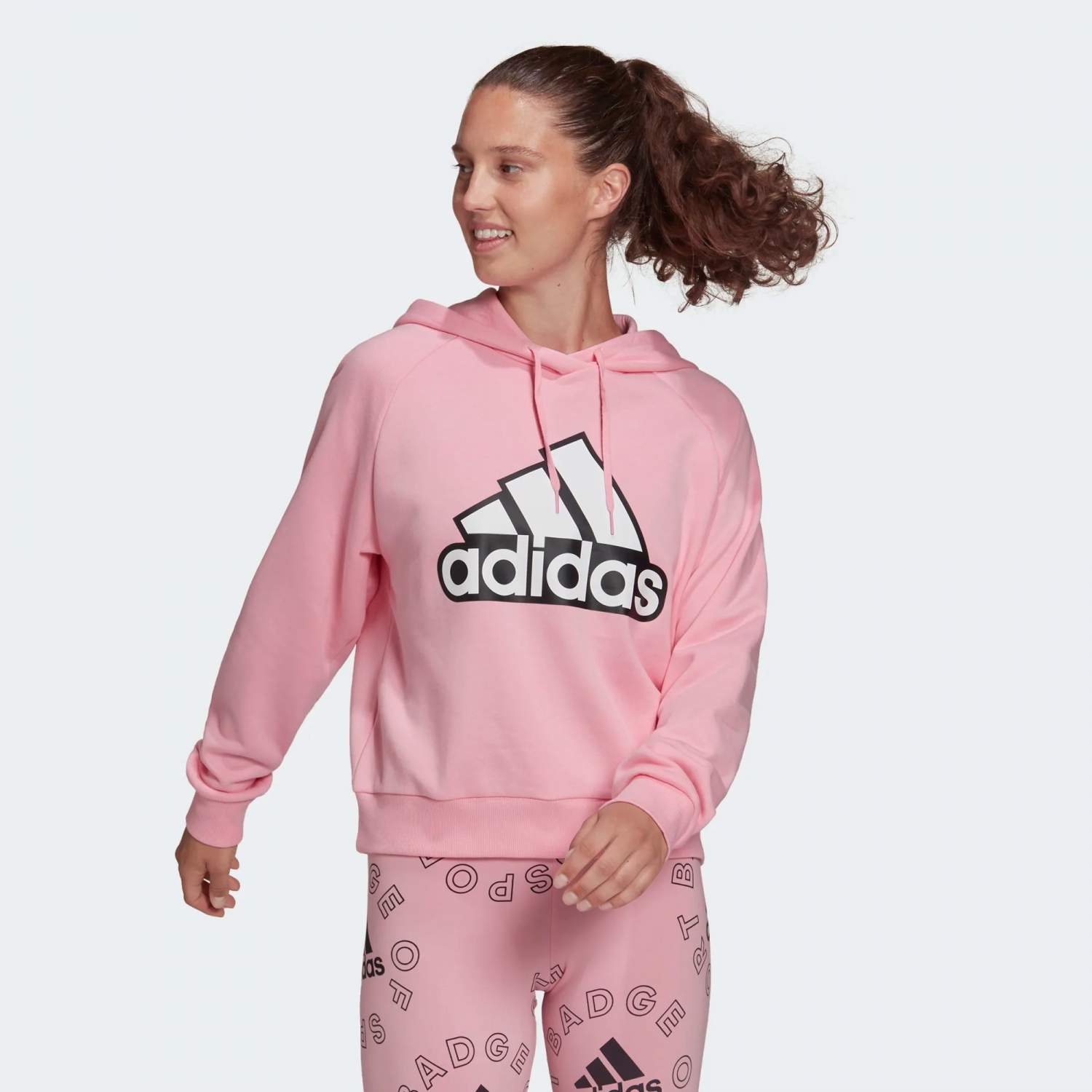 Толстовка женская Adidas W Bluv Q1 Hoody розовая L - купить в Москве, цены  на Мегамаркет