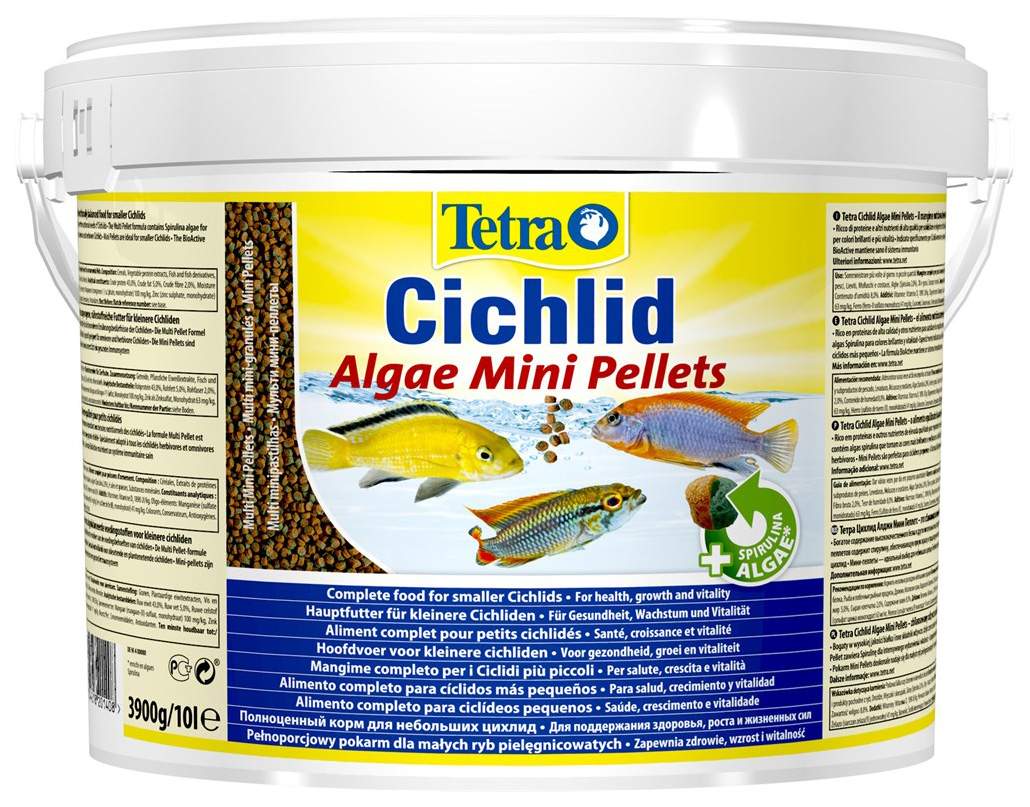 Купить корм для всех видов цихлид Tetra Cichlid Algae Mini, гранулы, 10 л,  цены на Мегамаркет | Артикул: 100023350638