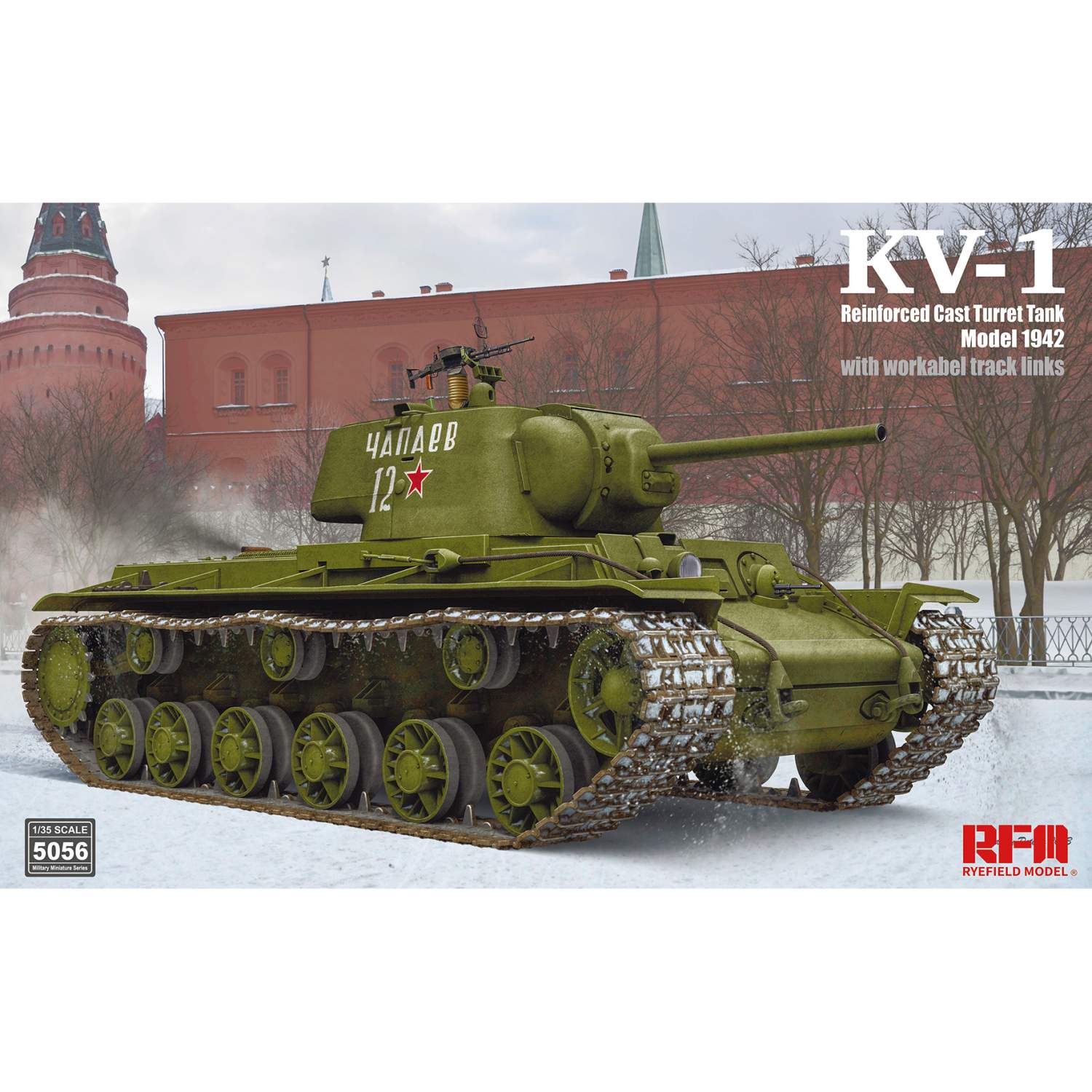 Танк KV-1 с усиленной литой башней мод.1942 (с рабочими траками) Rye Field  Model RM-5056 – купить в Москве, цены в интернет-магазинах на Мегамаркет