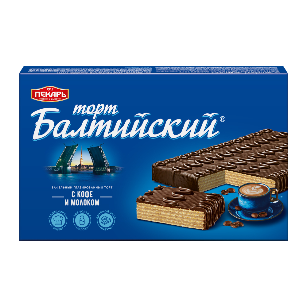 Купить вафельный торт Пекарь Балтийский 320г, цены на Мегамаркет | Артикул:  100025761580