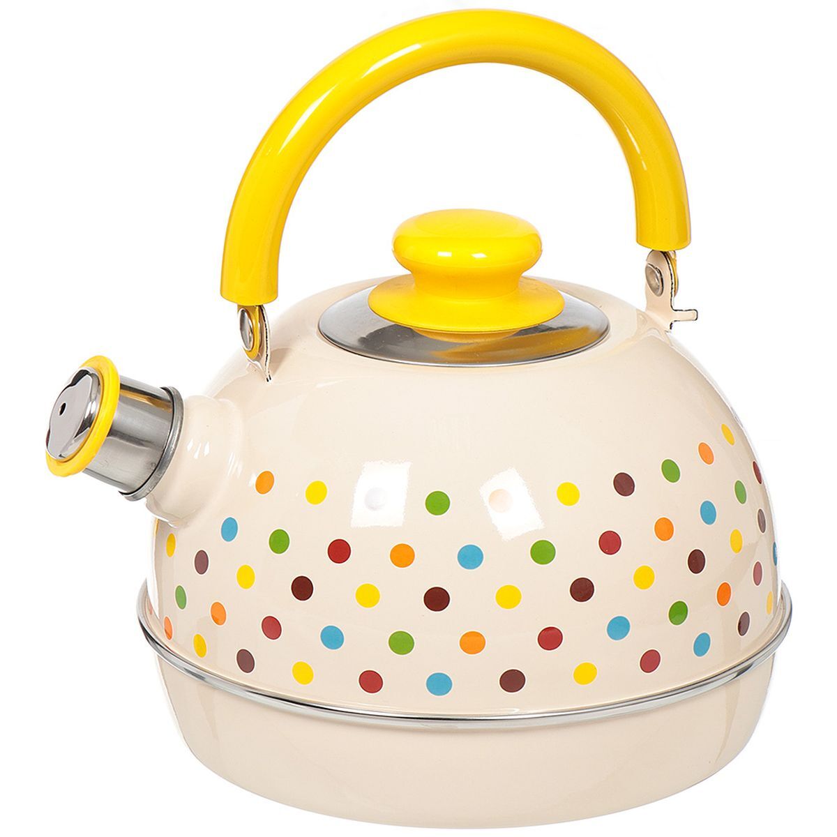 Чайник сталь эмал 3.5 л свист подв ручк Рубин сл кость TMM04/35/04/02 ...