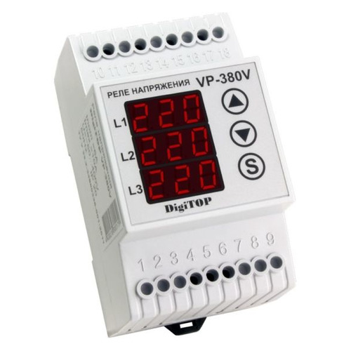 Реле напряжения DIGITOP Vp-380v, 3-фазное, 380В – купить в Москве, цены ...