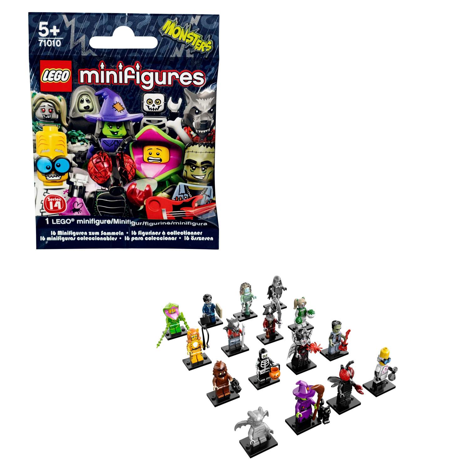 Купить конструктор LEGO Minifigures Минифигурки LEGO, серия 14: Монстры  (71010), цены на конструкторы Minifigures в интернет-магазинах на Мегамаркет