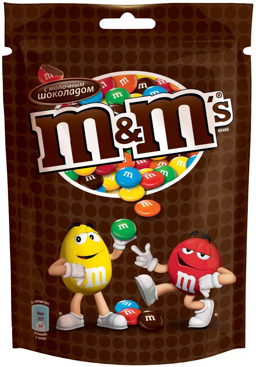 Драже m&MS С молочным шоколадом 130г