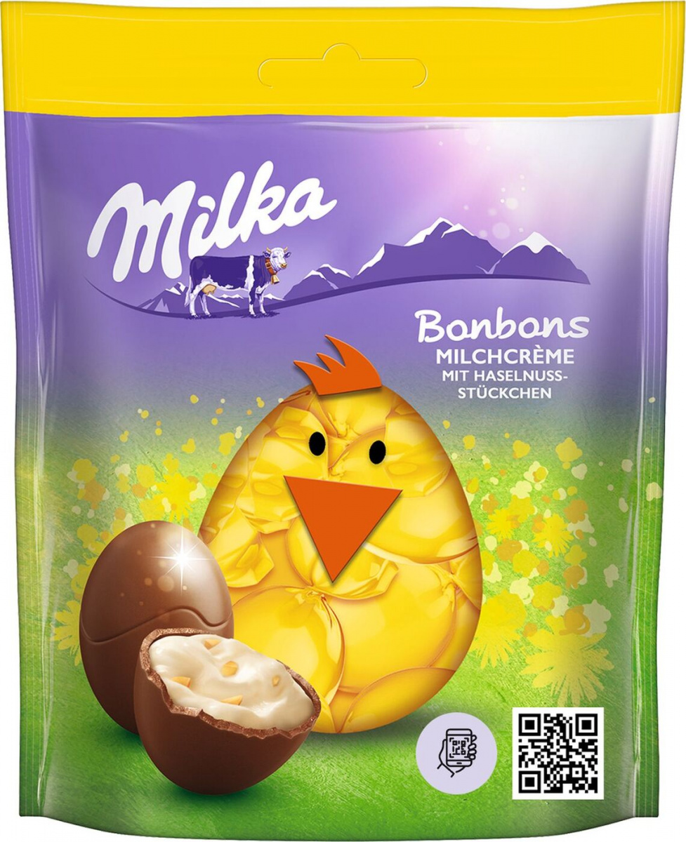 Шоколад Milka в форме яйца с молочной начинкой с дробленым фундуком 86 г –  купить в Москве, цены в интернет-магазинах на Мегамаркет