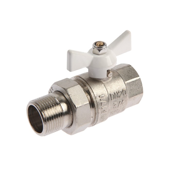 Кран шаровой Valtec BASE VT.227.NW.05, 3/4\", с американкой, белая ...