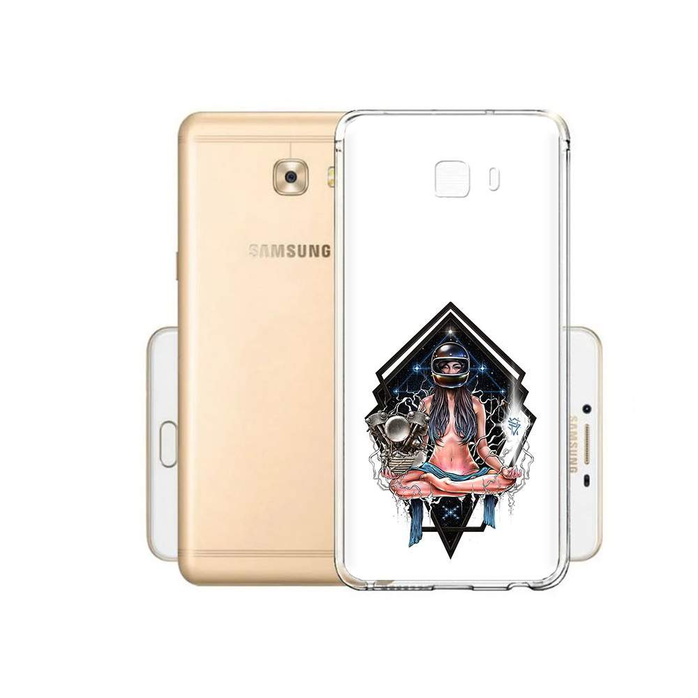 Чехол MyPads Tocco для Samsung Galaxy C9 Pro красивая девушка в шлеме,  купить в Москве, цены в интернет-магазинах на Мегамаркет