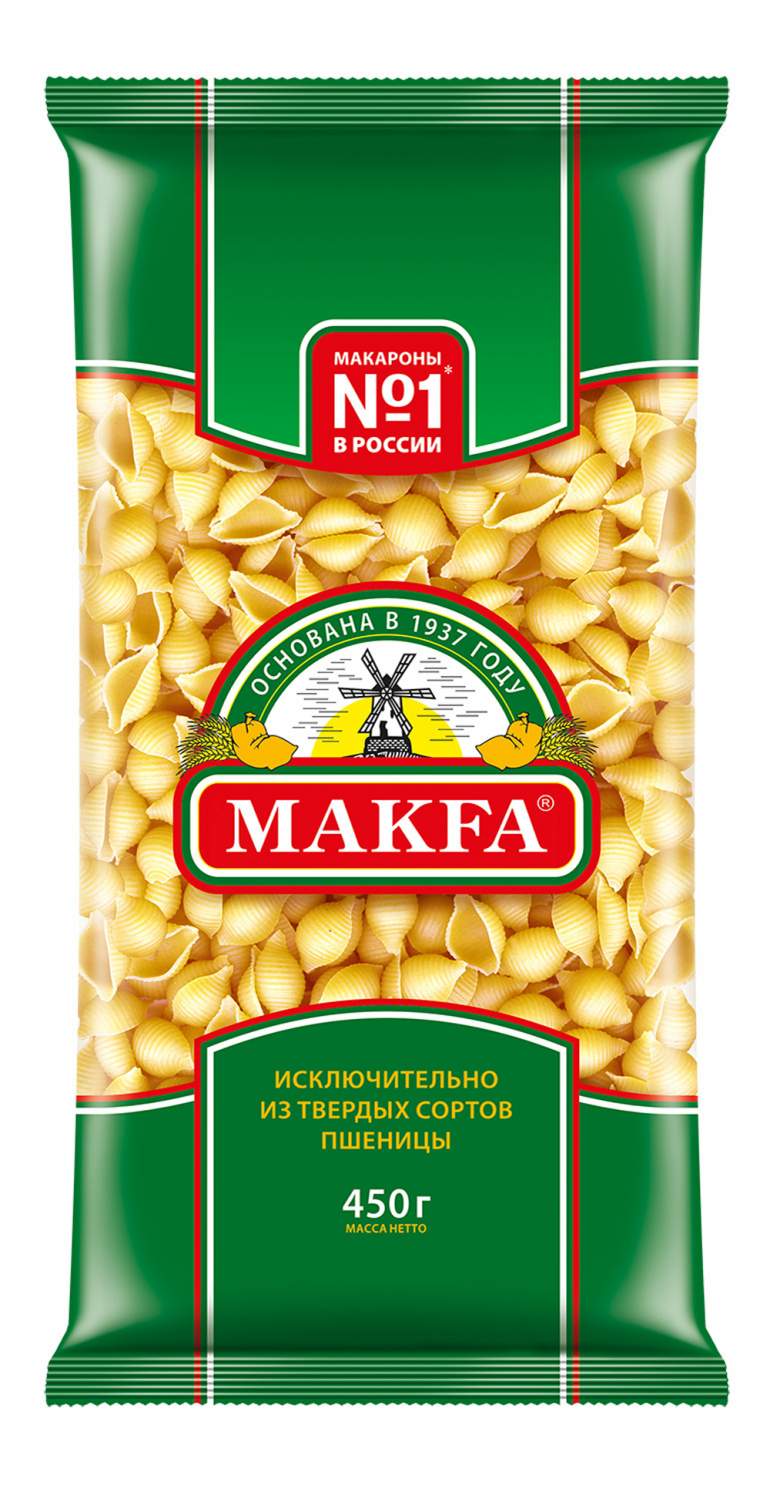 Купить макаронные изделия Makfa Ракушки 450 г, цены на Мегамаркет |  Артикул: 100025760671