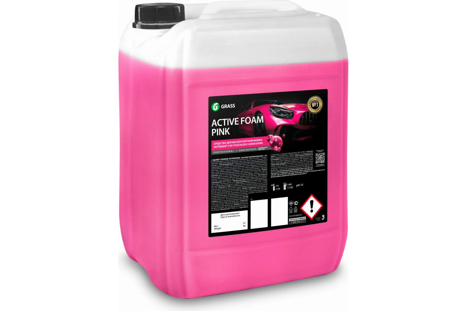 Автошампунь Active Foam Pink Розовая Пена 20 Кг Grass 800220 GraSS арт.  800220 – купить в Москве, цены в интернет-магазинах на Мегамаркет