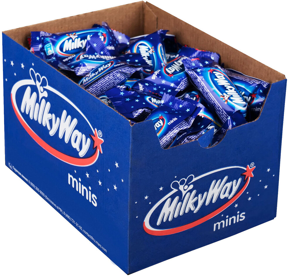 Купить шоколадные конфеты Milky Way Minis, Суфле, Коробка, 1кг., цены на  Мегамаркет | Артикул: 600000281375