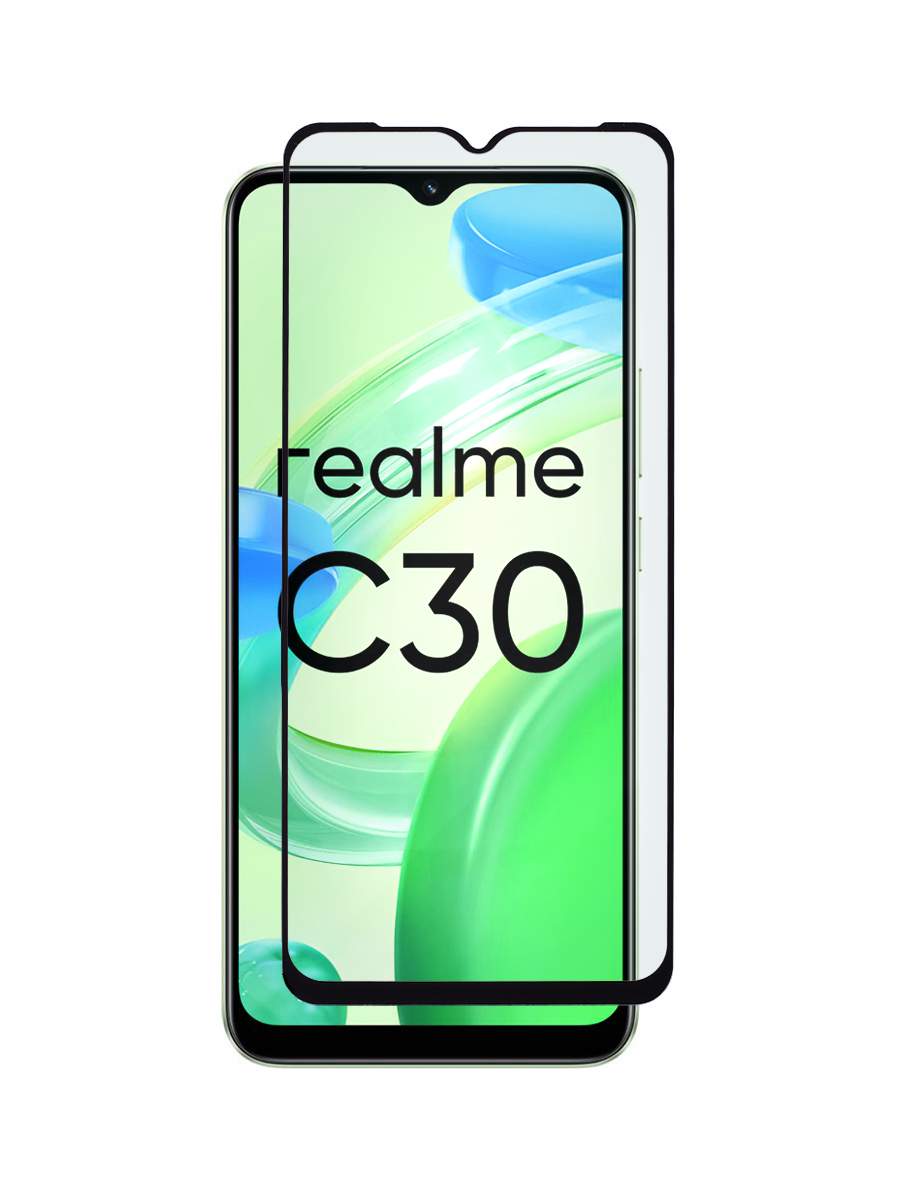 Защитное стекло для Realme C30, C31, C35 полноэкранное, с рамкой - отзывы  покупателей на маркетплейсе Мегамаркет | Артикул: 100043279508