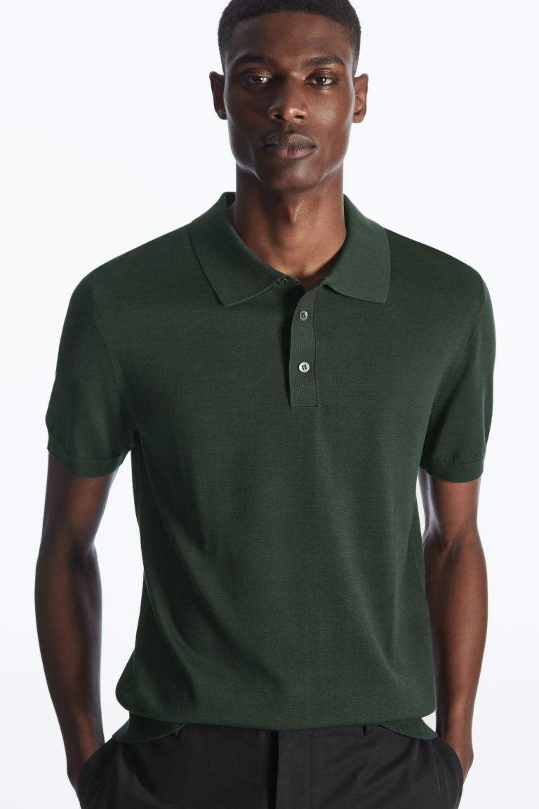 Cos silk cotton polo shirt online