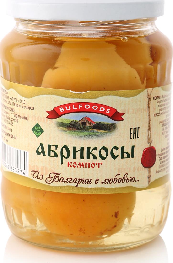 Компот из абрикос BulFoods 720 мл – купить в Москве, цены в  интернет-магазинах на Мегамаркет