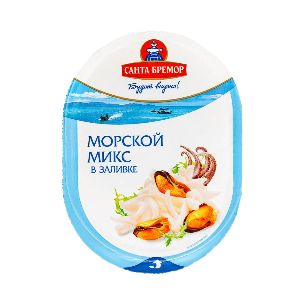 Коктейль из морепродуктов Cанта Бремор Морской Микс в заливке, 180 г -  отзывы покупателей на маркетплейсе Мегамаркет | Артикул: 100026733133