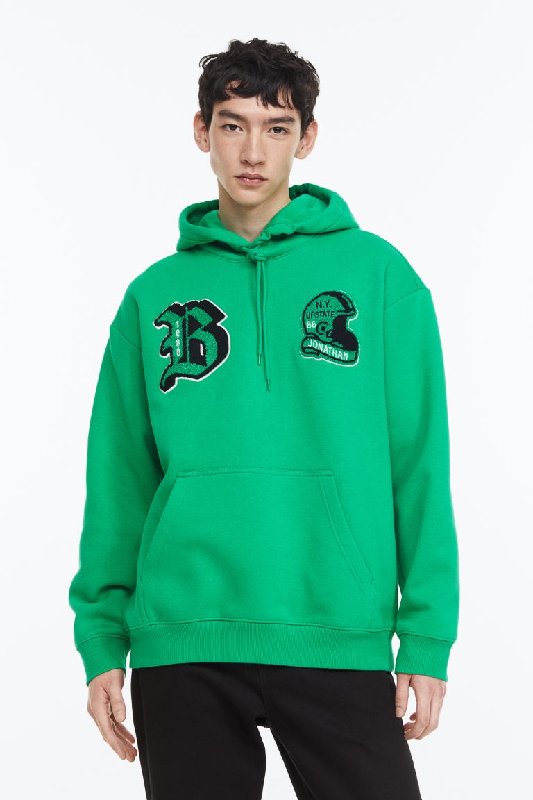 Green on sale hoodie h&m