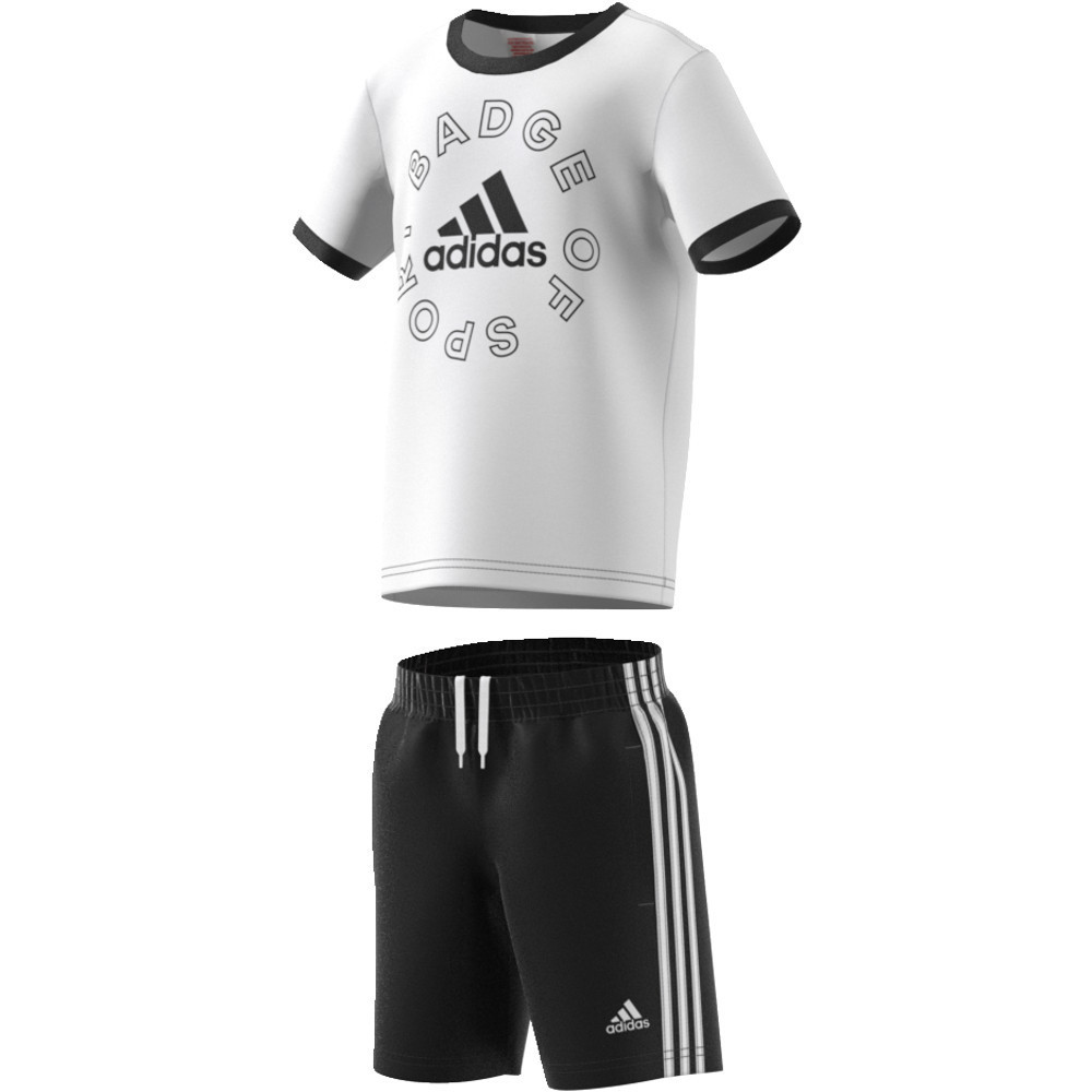 Костюм спортивный Adidas Lk Logo Set H65801 цв.белый р.104 - характеристики  и описание на СберМегаМаркет