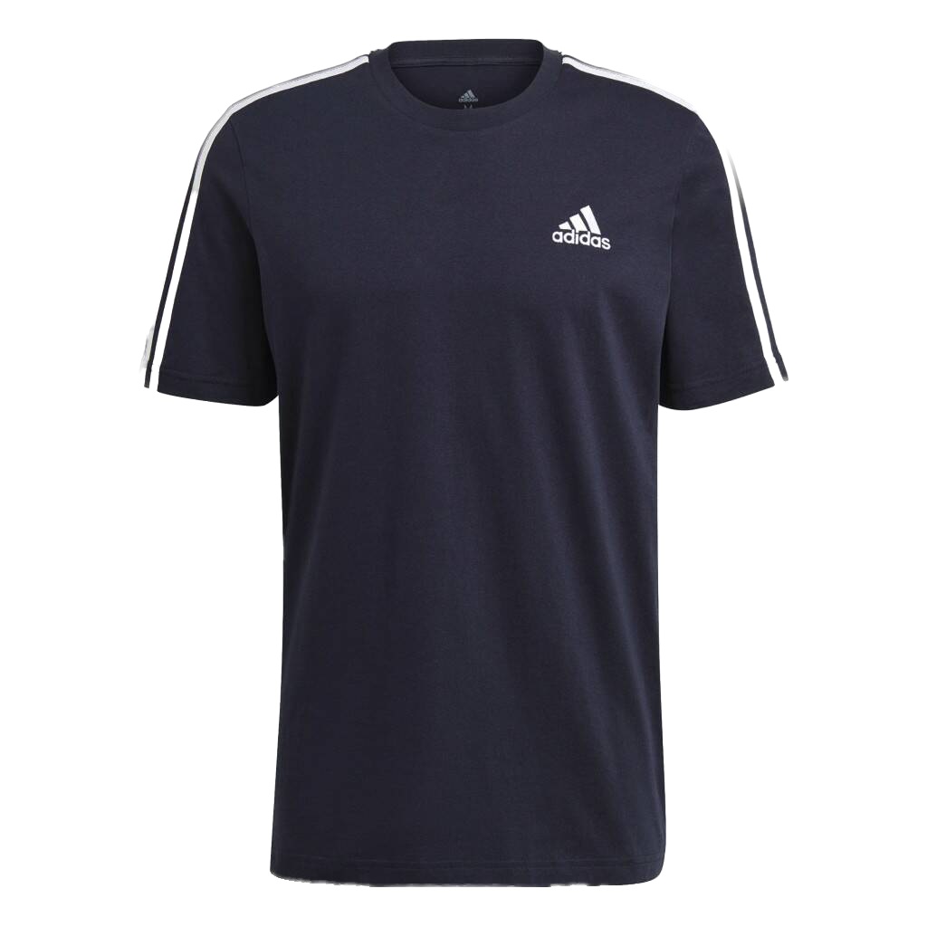 Adidas essential 3 store stripe t shirt