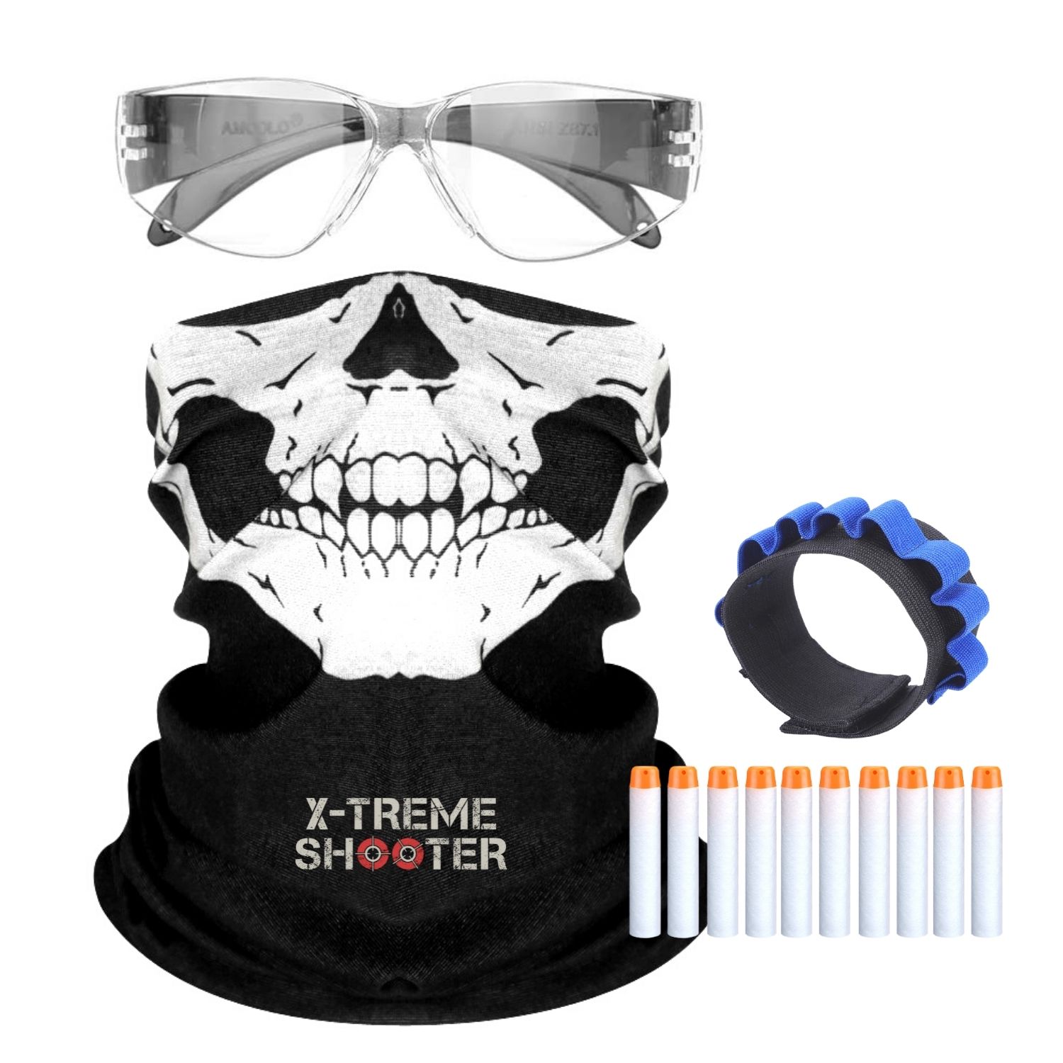 Купить очки-маска X-Treme Shooter Mask Bundle Белый/черный 33894457, цены  на Мегамаркет | Артикул: 600008721666