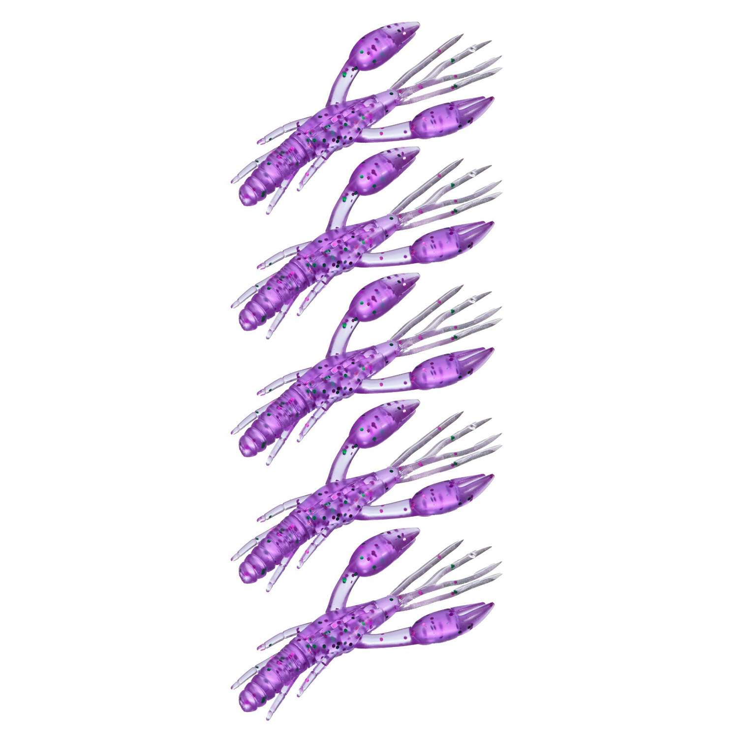 Силиконовая приманка твистер рак, 7.5 см, вес 4 г (5 шт./уп.) / Фиолетовый  - купить в Москве, цены на Мегамаркет