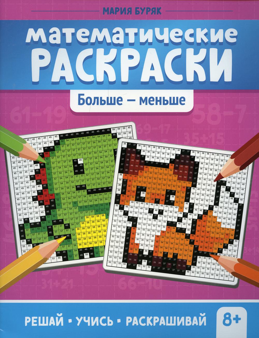 Математические раскраски с примерами. Распечатать картинки для де�тей.