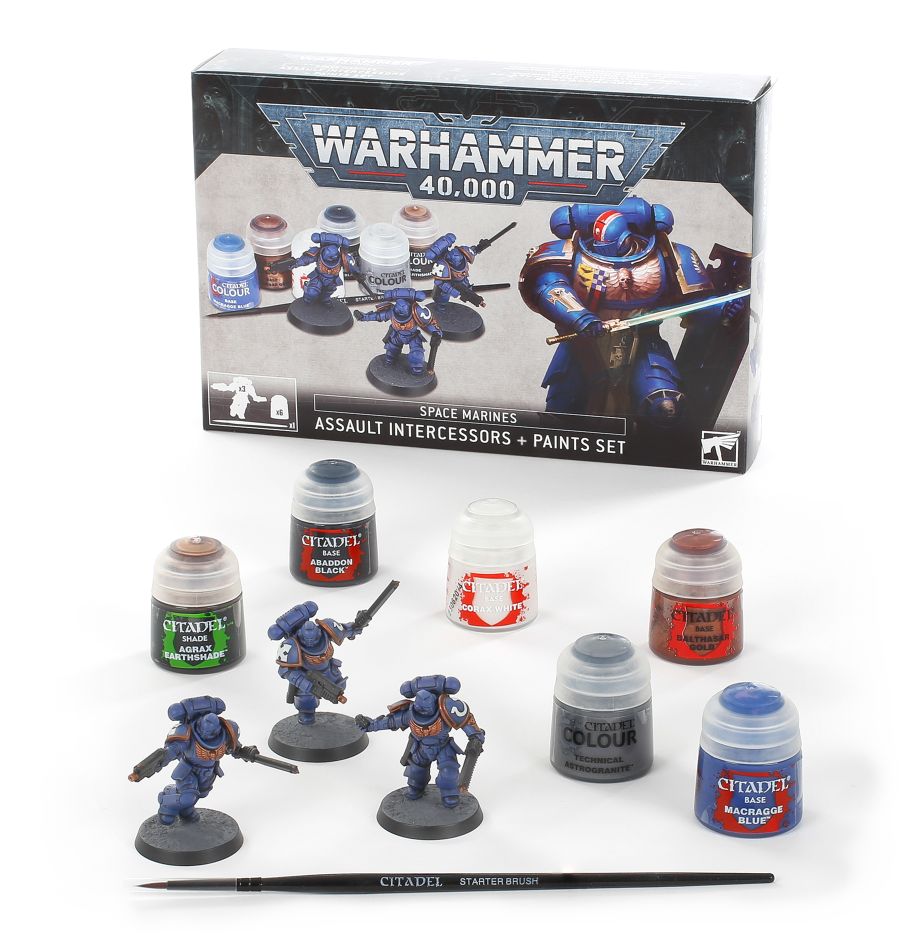 Набор для игры Games Workshop Warhammer Space Marines Assault Intercessors  Paints Set – купить в Москве, цены в интернет-магазинах на Мегамаркет