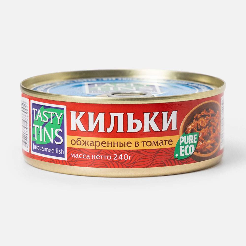 Купить килька Tasty Tins обжаренная, в томатном соусе, 240 г, цены на  Мегамаркет | Артикул: 100030024487