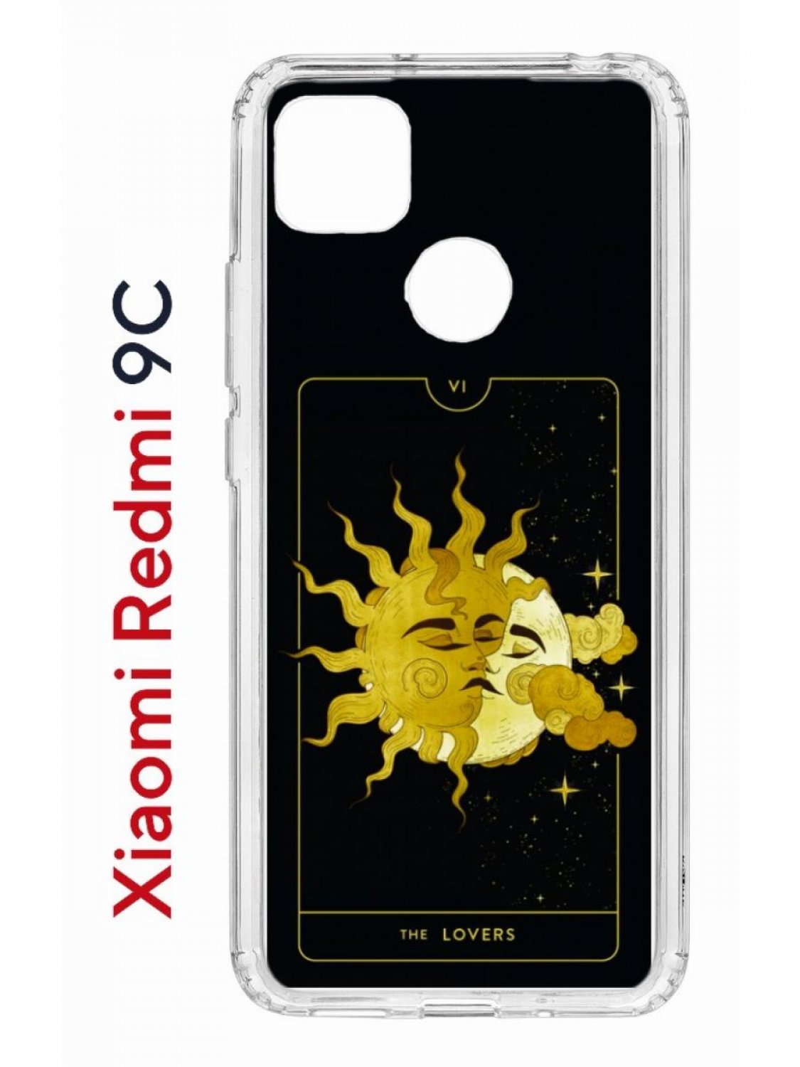 Чехол на Redmi 9C Kruche Print Tarot Lovers,противоударный бампер с защитой  камеры, купить в Москве, цены в интернет-магазинах на Мегамаркет