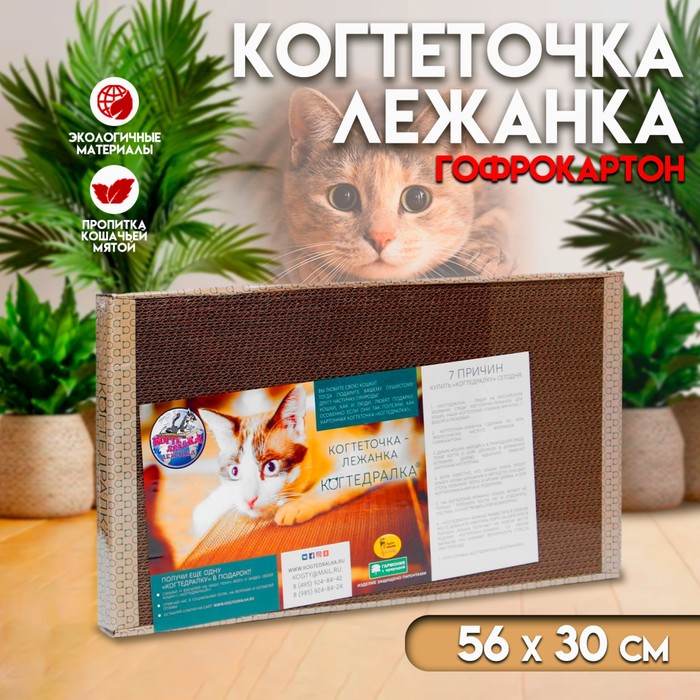 Когтеточка с домиком Мяус Для кошек 35х45х80 см Серый (МК-2533372)