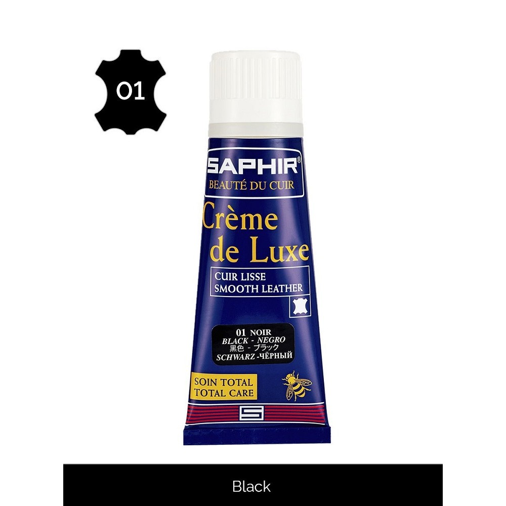 Крем для обуви из гладкой кожи Saphir Creme de luxe черный - отзывы на  маркетплейсе Мегамаркет