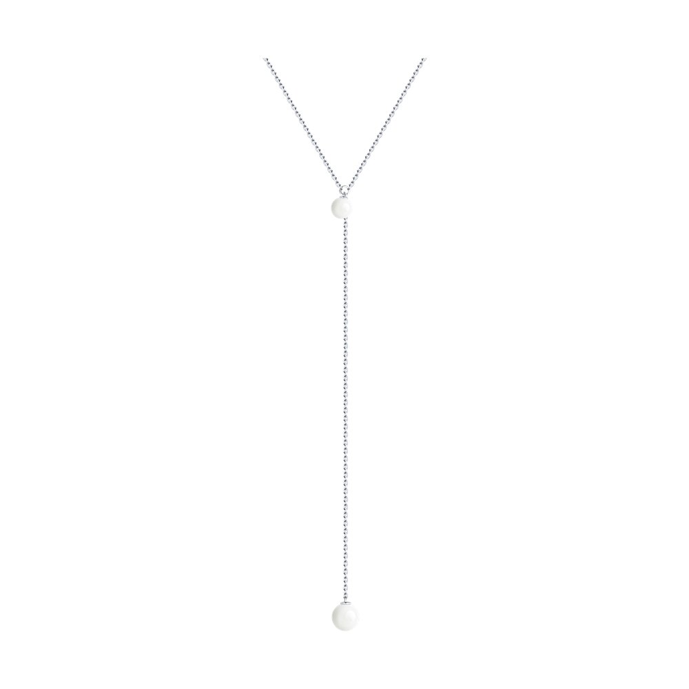 Колье-галстук из серебра 40 см SOKOLOV 94070644, керамика - купить вМоскве, цены на Мегамаркет
