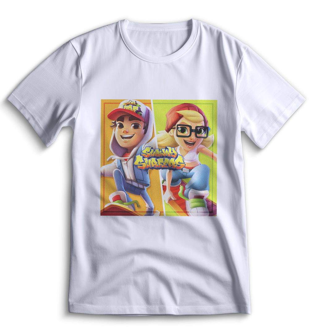 Футболка Top T-shirt Subway Surfers (Сабвей серфер, Сабвей серф) 0025 белая  L - купить в Top T-shirT, цена на Мегамаркет