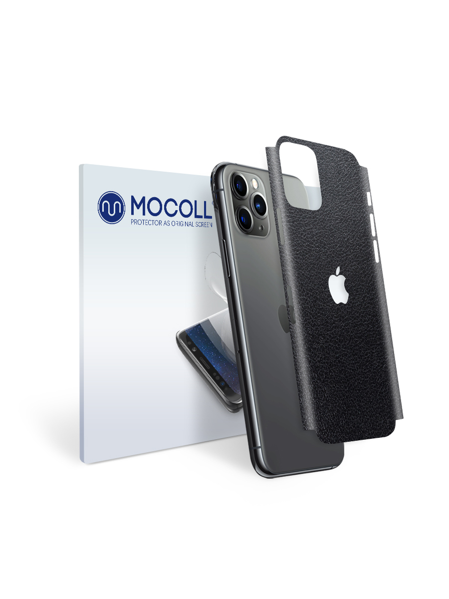 Пленка защитная MOCOLL для задней панели Apple iPhone 11 Pro Кожа Черная,  купить в Москве, цены в интернет-магазинах на Мегамаркет