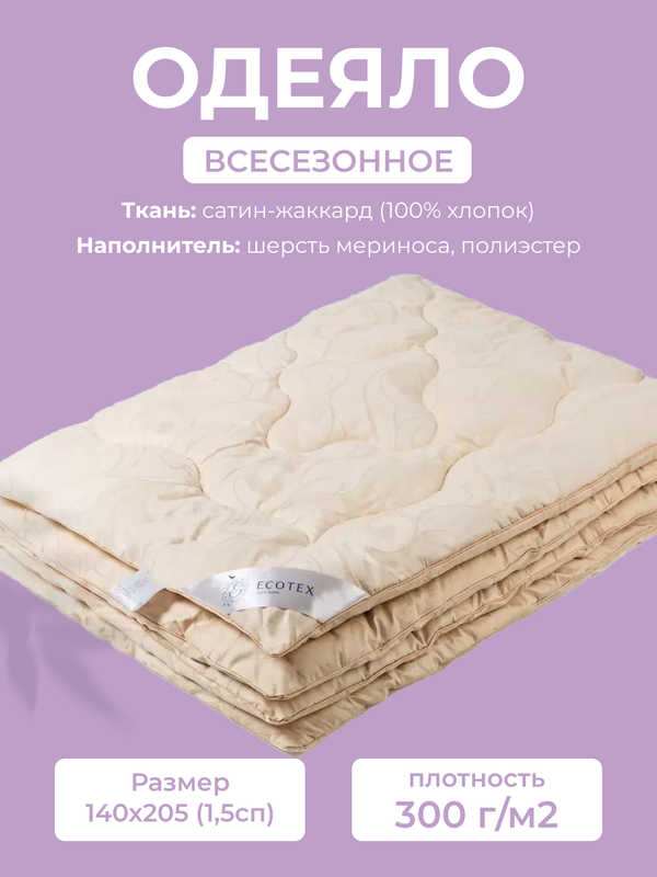 Шерстяные одеяла Ecotex - купить шерстяные одеяла Ecotex, цены на Мегамаркет