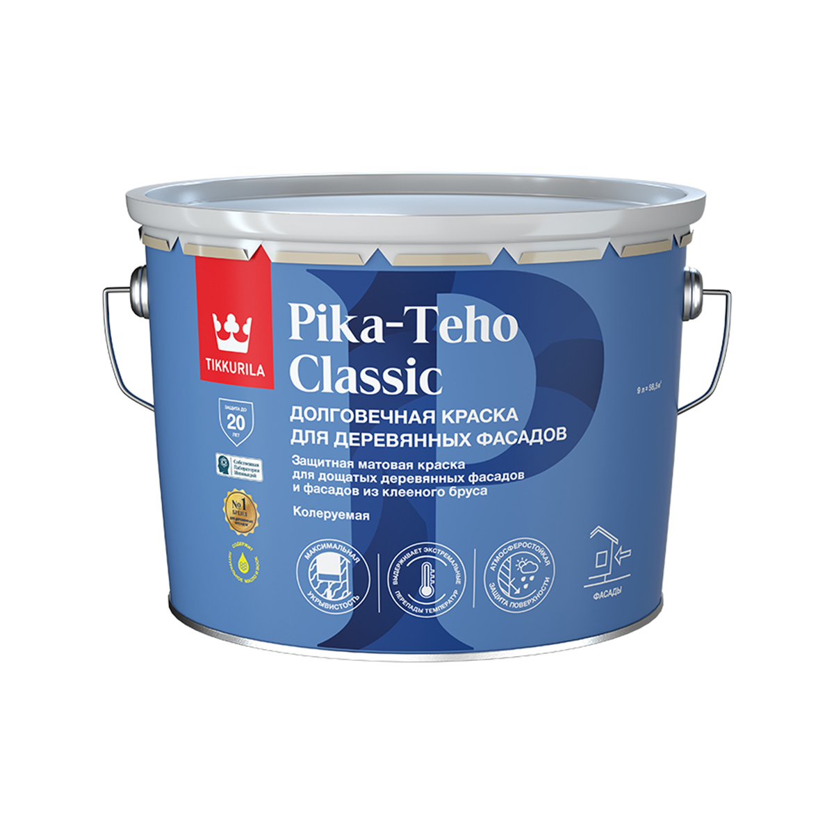 Краска для деревянных фасадов Tikkurila Pika-Teho Classic, матовая, база А,  белая, 9 л купить в интернет-магазине, цены на Мегамаркет