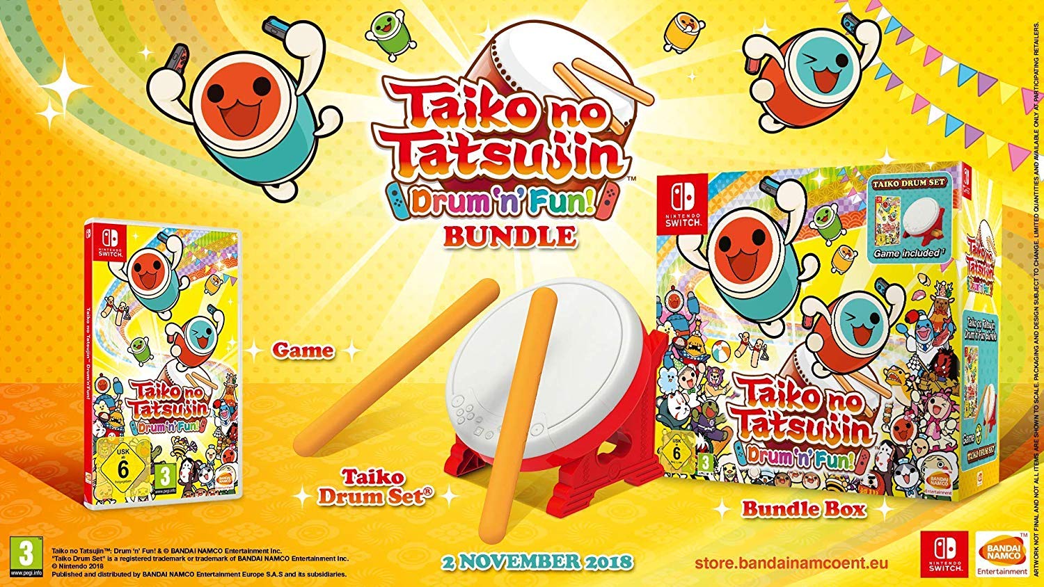 Taiko no tatsujin switch on sale drums